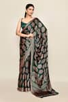 Buy_Samyukta Singhania_Green Saree Chiffon Printed Tassel Detailed Pallu With Running Blouse Piece _Online_at_Aza_Fashions