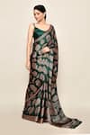 Shop_Samyukta Singhania_Green Saree Chiffon Printed Tassel Detailed Pallu With Running Blouse Piece _Online_at_Aza_Fashions