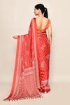 Shop_Samyukta Singhania_Orange Saree Chiffon Printed Leaf With Running Blouse Piece _at_Aza_Fashions