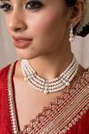 Buy_Anana_White Pearls, Piping, Stones Sumati Embellished Choker Set _at_Aza_Fashions