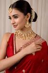 Buy_Anana_White Pearls, Diamonds, Stones Umika Kundan Embellished Necklace Set _at_Aza_Fashions