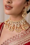 Shop_Anana_White Pearls, Diamonds, Stones Umika Kundan Embellished Necklace Set _at_Aza_Fashions