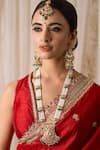 Buy_Anana_White Pearls Vama Kundan Embellished Bridal Necklace Set _at_Aza_Fashions