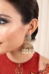 Buy_Anana_White Kundan Vritika Jhumkas _at_Aza_Fashions