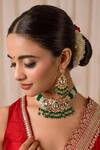 Buy_Anana_Green Beads, Diamonds, Stones Kanika Kundan Studded Choker Set _at_Aza_Fashions