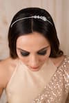 Shop_Anana_Silver Zircon Shelja Floral Embellished Hairband _at_Aza_Fashions