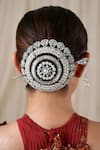 Buy_Anana_White Pearl Arundhati Moti Bloom Embellished Hair Bun Cage And Stick _at_Aza_Fashions