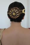 Buy_Anana_Gold Plated Pearl Banjara Celeste Tribe Hair Bun Cage And Stick 