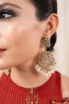 Buy_Anana_White Pearl Barkha Damask Embellished Earrings _at_Aza_Fashions