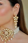 Anana_Gold Plated Kundan Chandani Panna Embellished Choker Set _Online_at_Aza_Fashions