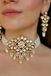 Buy_Anana_Gold Plated Kundan Chandani Panna Embellished Choker Set _Online_at_Aza_Fashions