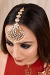 Buy_Anana_White Kundan Diva Crest Embellished Maangtikka _at_Aza_Fashions