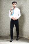 Buy_Courtyard By Abhi_White Cotton, Lycra Lion Handpainted Shirt With Trouser _at_Aza_Fashions