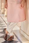 Buy_Osaa by Adarsh_Pink Raw Silk Embroidered Zardosi Nehru Jacket With Kurta Set _Online_at_Aza_Fashions