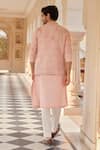 Shop_Osaa by Adarsh_Pink Raw Silk Embroidered Zardosi Nehru Jacket With Kurta Set _at_Aza_Fashions