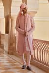 Buy_Osaa by Adarsh_Pink Raw Silk Embroidered Zardosi Sherwani Set _at_Aza_Fashions