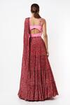 Buy_Vana Ethnics_Pink Viscouse Embellished Floral Notched Blouse With Lehenga _Online_at_Aza_Fashions