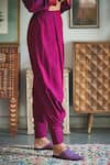 Buy_Swatti Kapoor_Pink Hand Woven Silk Solid Kalai Pant _Online_at_Aza_Fashions