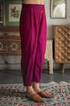 Buy_Swatti Kapoor_Pink Hand Woven Cotton Embroidered Sequin Mannat Pant _Online_at_Aza_Fashions