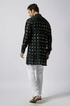 Shop_Spring Break_Black Kurta Dupion Silk Embroidery Chikankari Lucknowi With Pant _at_Aza_Fashions