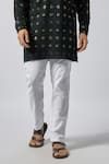 Spring Break_Black Kurta Dupion Silk Embroidery Chikankari Lucknowi With Pant _Online_at_Aza_Fashions