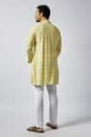 Shop_Spring Break_Yellow Kurta Dupion Silk Embroidery Chikankari Straight With Pant _at_Aza_Fashions