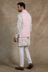 Shop_SPRING BREAK_Pink Cotton Print Flamingo Floral Kurta And Bundi Set _at_Aza_Fashions