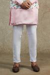 SPRING BREAK_Pink Cotton, Silk Floral Print Bundi And Kurta Set _Online_at_Aza_Fashions