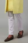 Spring Break_Yellow Jacket And Kurta Dupion Silk Weave Floral Jacquard & Set _Online_at_Aza_Fashions