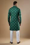 Shop_Spring Break_Green Jacket And Kurta Rayon Print Floral Open & Set _at_Aza_Fashions