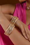 Buy_Namasya_Gold Plated Beads, Diamonds Jaal Kundan Embellished Bangles - Set Of 2 _at_Aza_Fashions