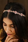 Buy_Namasya_Pink Kundan And Stone Embellished Sheeshphool _at_Aza_Fashions