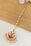 Shop_Namasya_Pink Kundan Embellished Maangtikka _at_Aza_Fashions