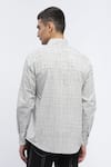 Shop_Abraham & Thakore_Ivory Pure Cotton Print Abstract Checks Shirt _at_Aza_Fashions