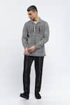 Buy_Abraham & Thakore_Black Pure Cotton Print Stripe Shirt _at_Aza_Fashions