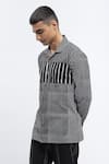 Buy_Abraham & Thakore_Black Pure Cotton Print Stripe Shirt _Online_at_Aza_Fashions