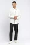 Buy_Abraham & Thakore_Ivory Pure Cotton Textured Shirt _at_Aza_Fashions