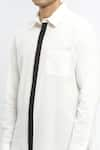 Abraham & Thakore_Ivory Pure Cotton Textured Shirt _at_Aza_Fashions