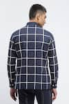 Shop_Abraham & Thakore_Blue Pure Cotton Print Checks Shirt _at_Aza_Fashions