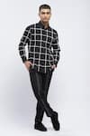 Buy_Abraham & Thakore_Black Pure Cotton Print Checks Classic Shirt _at_Aza_Fashions