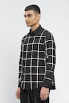 Buy_Abraham & Thakore_Black Pure Cotton Print Checks Classic Shirt _Online_at_Aza_Fashions