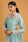 Buy BAIDEHI Blue Bamboo, Crepe, Net Mandala Floral Embroidered Kalidaar Kurta Sharara Set Online at Aza Fashions Buy_BAIDEHI_Blue Bamboo, Crepe, Net Mandala Floral Embroidered Kalidaar Kurta Sharara Set _Online_at_Aza_Fashions