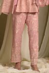 Shop_Tasuvure Indes_Pink Georgette Embroidered Gara Collared Reyna Cape Jacket With Pant _Online_at_Aza_Fashions