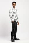 Buy_ABRAHAM AND THAKORE_Ivory Pure Cotton Print Abstract Textured Shirt _Online_at_Aza_Fashions