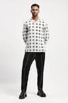 Shop_Abraham & Thakore_Ivory Pure Cotton Print Abstract Textured Shirt _Online_at_Aza_Fashions