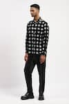 Buy_Abraham & Thakore_Black Pure Cotton Print Abstract Textured Shirt _Online_at_Aza_Fashions