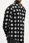 Abraham & Thakore_Black Pure Cotton Print Abstract Textured Shirt _at_Aza_Fashions