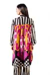 Rainas_Multi Color Cotton Silk Printed Abstract Stripe Pattern Sleeve Kurta With Pant _Online_at_Aza_Fashions