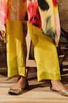 Buy_Rainas_Yellow Cotton Silk Print Faded V Neck Kaftan And Pant Set _Online_at_Aza_Fashions