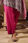 Shop_Rainas_Pink Cotton Silk Print Geometric Round Collar Tunic With Pant _Online_at_Aza_Fashions